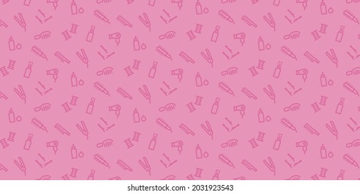 Hair make icon pattern background for website or wrapping paper (Pink version)