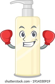 Hair mask Caricature character design as a champion of boxing competition. Vector illustration