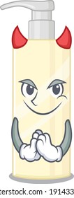 Hair mask clothed as devil cartoon character design on Halloween night. Vector illustration