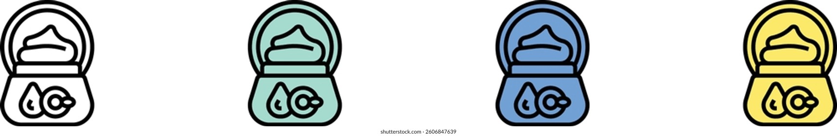 hair mask icon. Outline, Green, Blue and Yellow Style Design Isolated On White Background