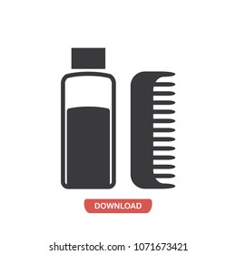 Hair medicine, comb vector icon 