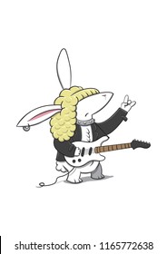 Hair Metal Rockstar Bunny