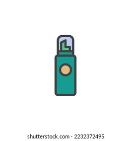 Hair Mousse Container filled outline icon, line vector sign, linear colorful pictogram isolated on white. Symbol, logo illustration. Vector graphics