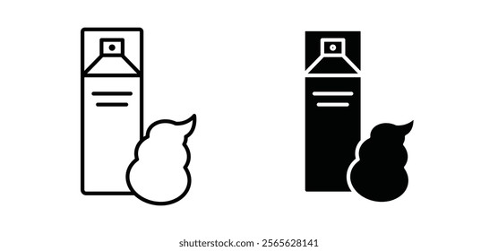 Hair mousse icons in black and white colors