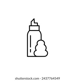 Hair Mousse Isolated Line Icon Style Design. Simple Vector illustration