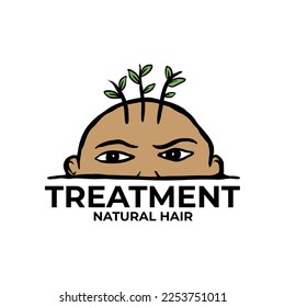 Hair natural treatment vector logo design