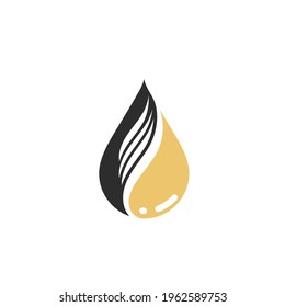 hair nutrition oil drop icon vector illustration design template