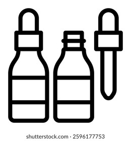 Hair oil dropper icon line style transparent