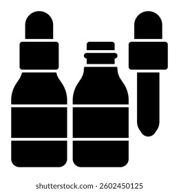 Hair oil dropper icon solid style transparent