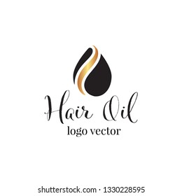 Hair Oil Essential Logo With Drop Oil Symbol
