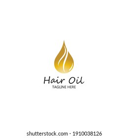 Hair Oil Essential Logo With Drop Oil And Hair Logo Symbol-vector