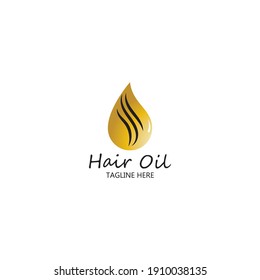 hair oil essential logo with drop oil and hair logo symbol-vector