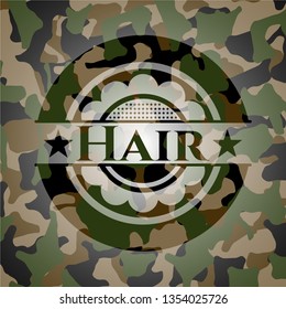 Hair on camo texture