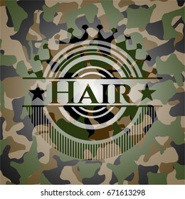 Hair on camouflage pattern