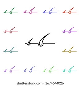Hair, organ multi color style icon. Simple thin line, outline vector of human organ icons for ui and ux, website or mobile application