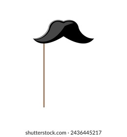 hair photo booth prop cartoon. party funny, congratulation moustache, 2019 boy hair photo booth prop sign. isolated symbol vector illustration