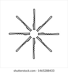 Hair Pin Icon, Hair Bobby Pin Icon, Bobby Pin Icon Vector Art Illustration