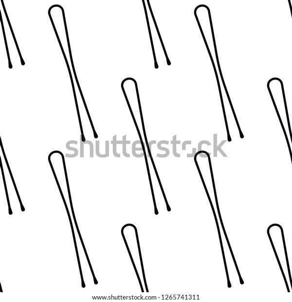 Hair Pin Icon Seamless Pattern Hair Stock Vector Royalty Free