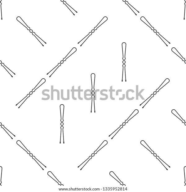 Hair Pin Icon Seamless Pattern Hair Stock Vector Royalty Free
