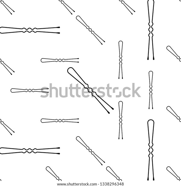 Hair Pin Icon Seamless Pattern Hair Stock Vector Royalty Free