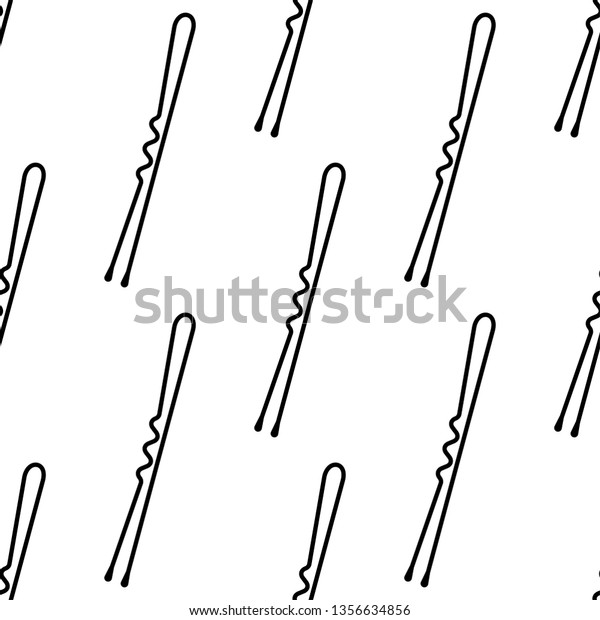 Hair Pin Icon Seamless Pattern Hair Stock Vector Royalty Free