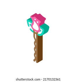 hair pin with rose flower isometric icon vector. hair pin with rose flower sign. isolated symbol illustration