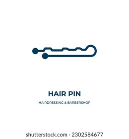 hair pin vector icon. hair pin, hair, pin filled icons from flat hairdressing  barbershop concept. Isolated black glyph icon, vector illustration symbol element for web design and mobile apps