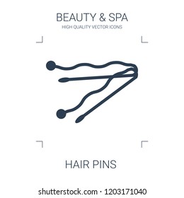 hair pins icon. high quality filled hair pins icon on white background. from beauty collection flat trendy vector hair pins symbol. use for web and mobile