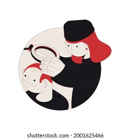 Hair problem color isometric composition with doctor examining head of balding man 3d vector illustration