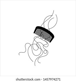 Hair Problem Icon,  Frizzy Hair Vector Art Illustration