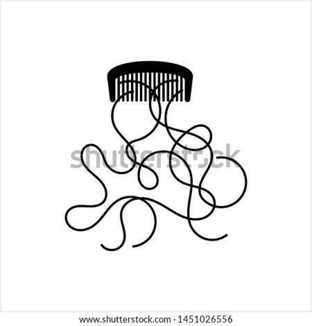 Hair Problem Icon,  Frizzy Hair Vector Art Illustration