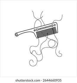 Hair Problem Icon Split Ends Vector Art Illustration
