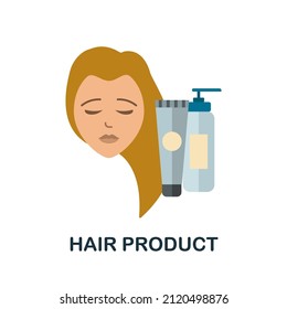 Hair Product flat icon. Colored element sign from beauty salon collection. Flat Hair Product icon sign for web design, infographics and more.