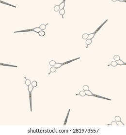 hair products theme scissors , cartoon seamless pattern background