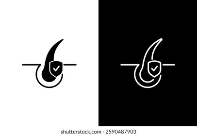 Hair protection vector icon editable stroke, hair care silhouette