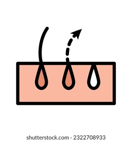 Hair removal color vector icon. Woman hair remove. Line style vector. Beauty cosmetic