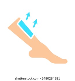 Hair removal icon. Leg with razor, depilation, smooth skin, grooming, personal care, hygiene, beauty, shaving.