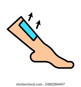 Hair removal icon. Leg with razor, depilation, smooth skin, grooming, personal care, hygiene, beauty, shaving.