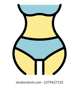 Hair removal icon outline vector. Laser epilation. Skin care color flat