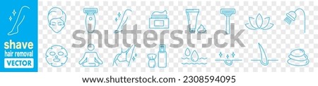 hair removal icons set, outline style spa