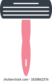 Hair Removal Tool Vector Icon Design, Disposable Women Razor Concept,  fashion accessory and glamour Symbol on White background