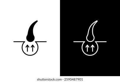 Hair removal vector icon editable stroke, hair loss silhouette
