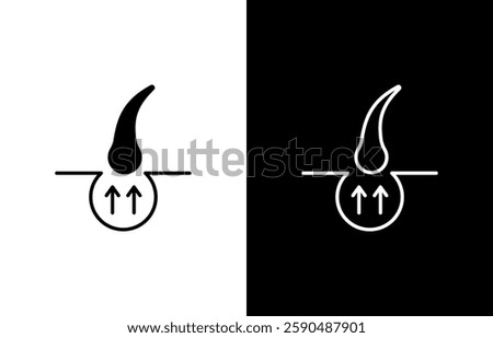 Hair removal vector icon editable stroke, hair loss silhouette