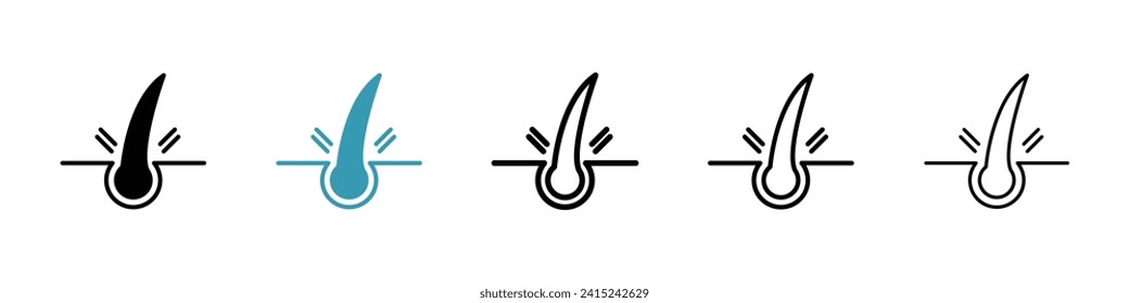 Hair Removal Vector Icon Set. Follicle Epilation Vector Symbol for UI Design.