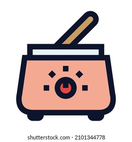 Hair Removal Wax Warmer Pot. Simple Vector Color Icon.