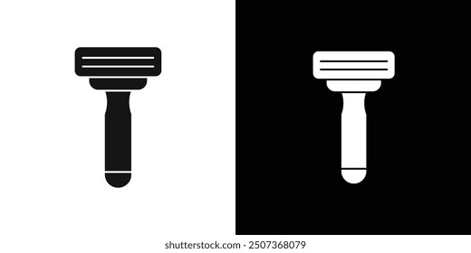 Hair removing razor icon flat line symbol set.