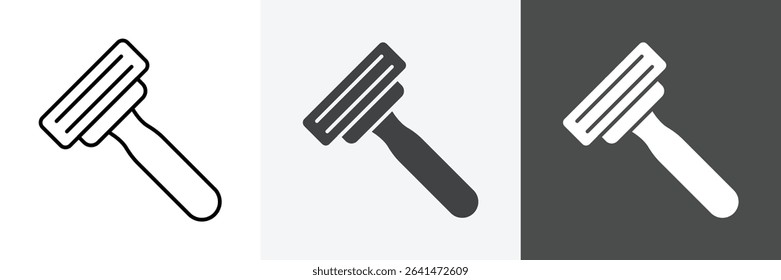 Hair removing razor icon set vector art
