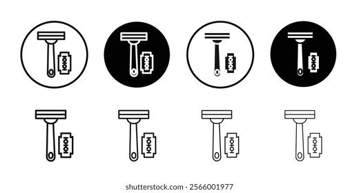 Hair removing razor icon Simple thin outline