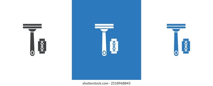 Hair removing razor icon thin line illustration