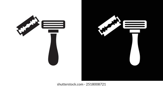 Hair removing razor icon Vector flat thin line illustration